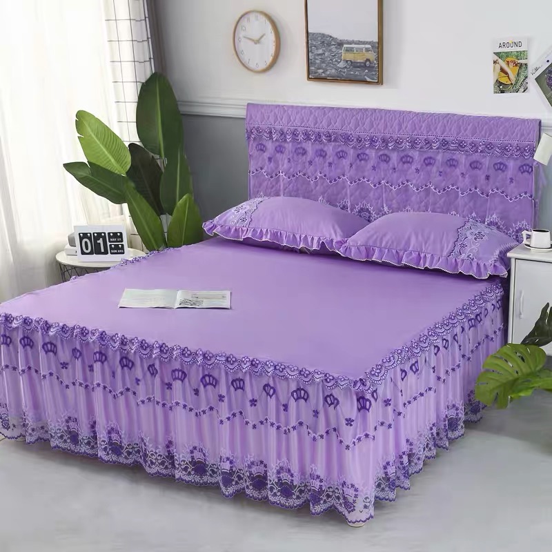 5*6 3PC BED SKIRT(PURPLE)