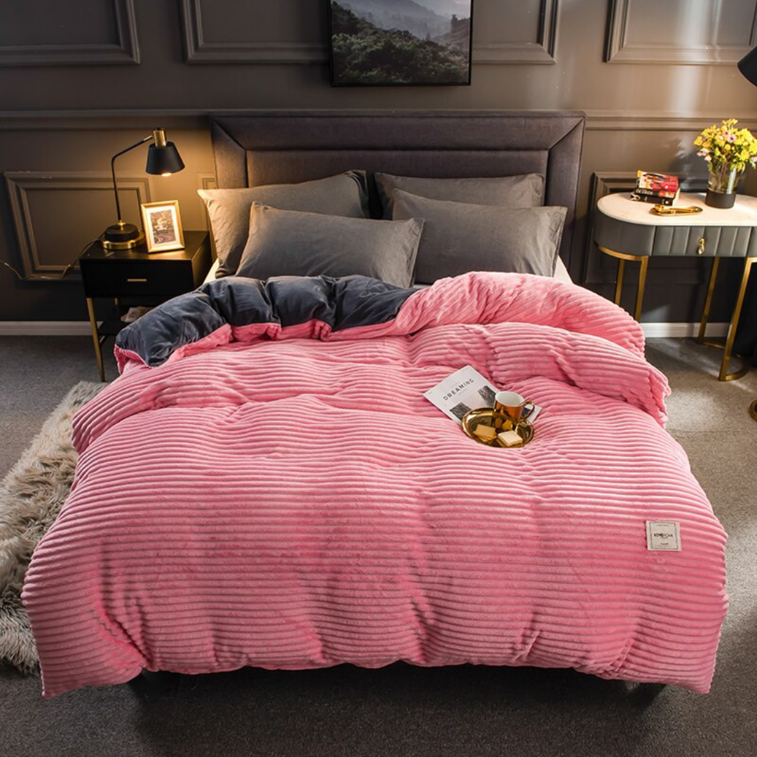 4Pc Velvet Fleece Duvet (6x7 Pink)