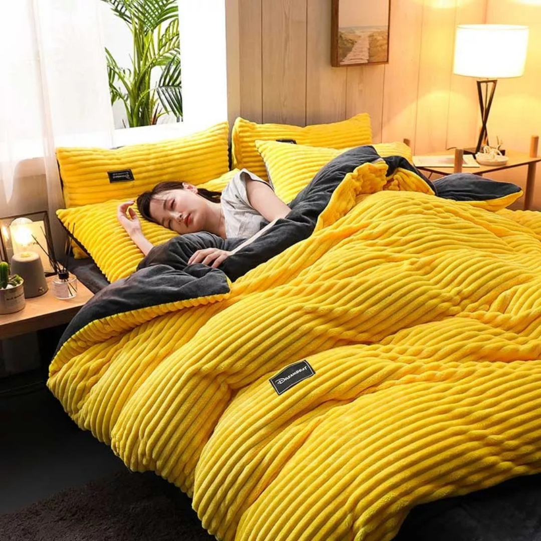 4Pc Velvet Fleece Duvet (5x6 Yellow)