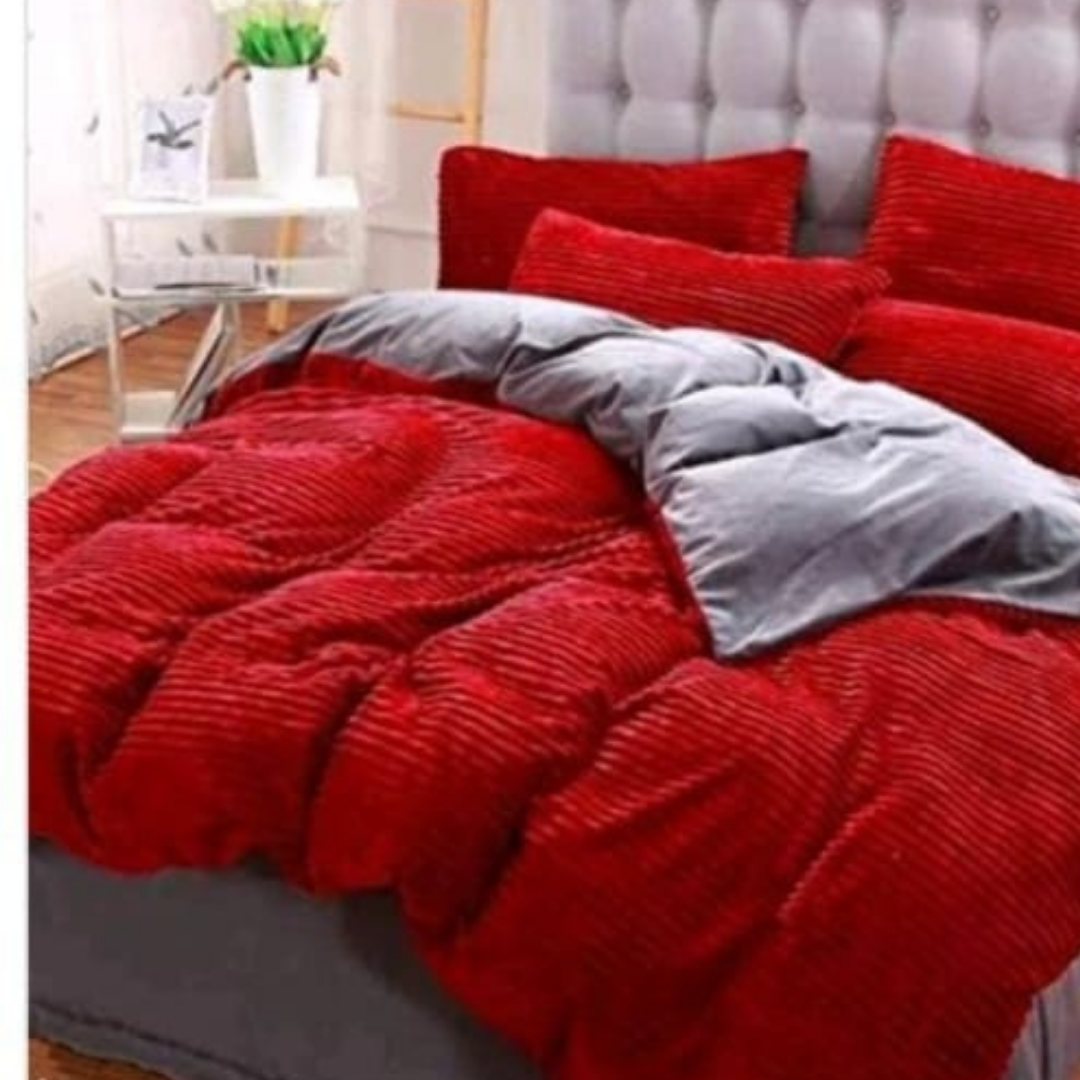 4Pc Velvet Fleece Duvet (6x6 Red)