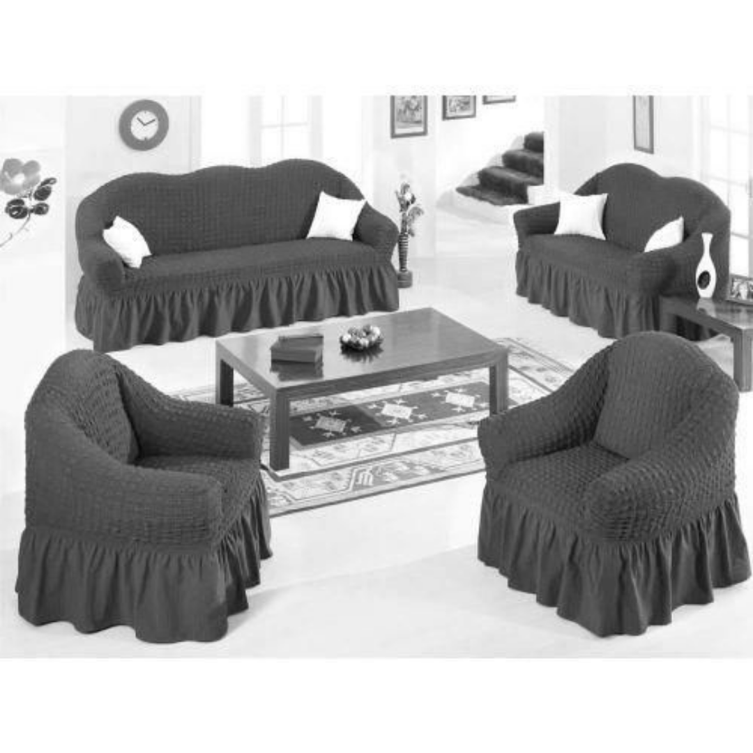 Turkish Sofa Covers(3+1+1)Dark Grey