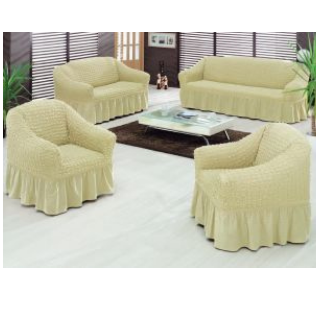 Turkish Sofa Set Covers(3+1+1)Cream